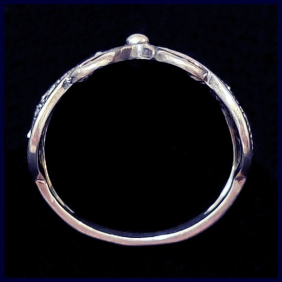 Sterling Silver 925 Filigree Butterfly Ring with CZ Accents Size 7 NV Maker Mark - Picture 4 of 9